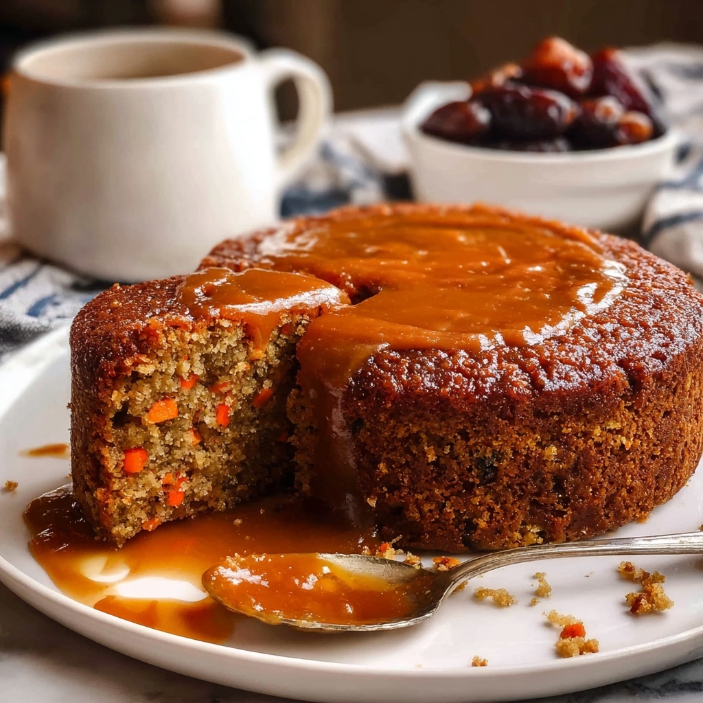 Carrot Date Pudding with Brown Sugar Sauce Recipe - Recipe Image