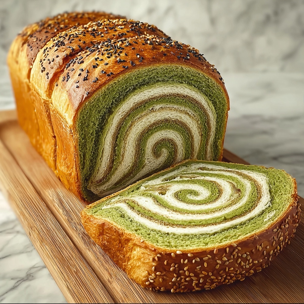 Matcha Bread with Black Sesame Seeds Recipe - Recipe Image