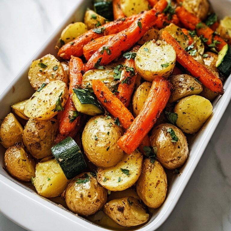 Garlic Herb Roasted Potatoes, Carrots, and Zucchini Recipe