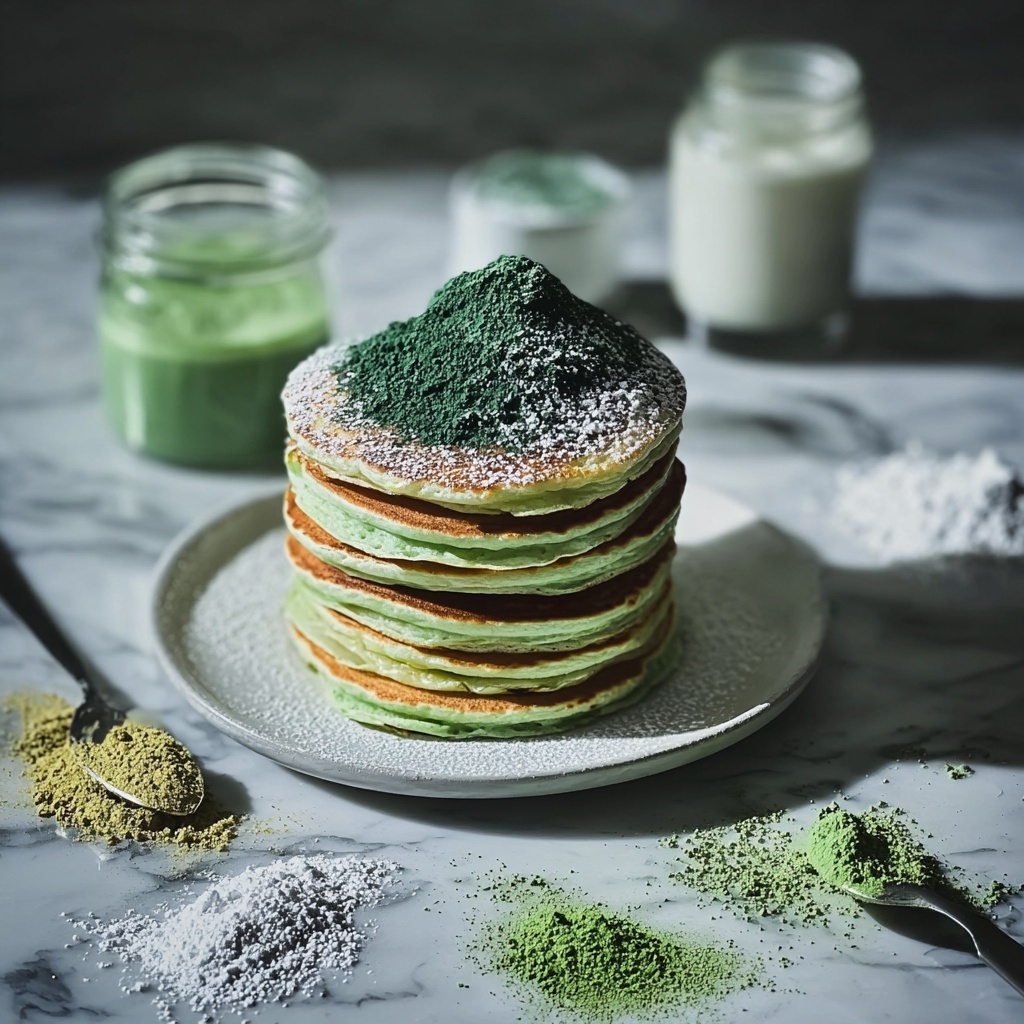 Delicious Matcha Powder Pancakes for a Gourmet Breakfast Treat Recipe - Recipe Image