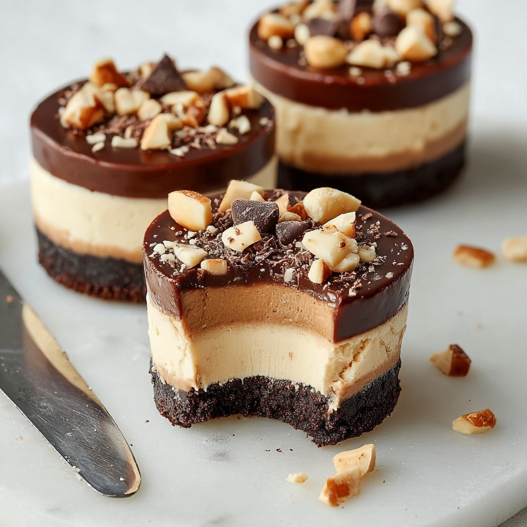 Chocolate Peanut Butter Mini Cheesecakes Recipe - Recipe Image