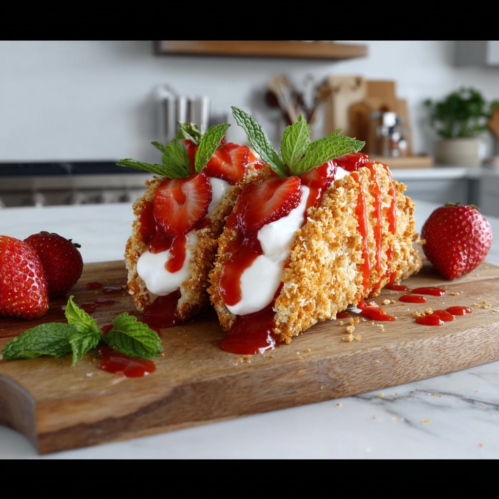 Strawberry Crunch Cheesecake Tacos – Easy Dessert Recipe - Recipe Image
