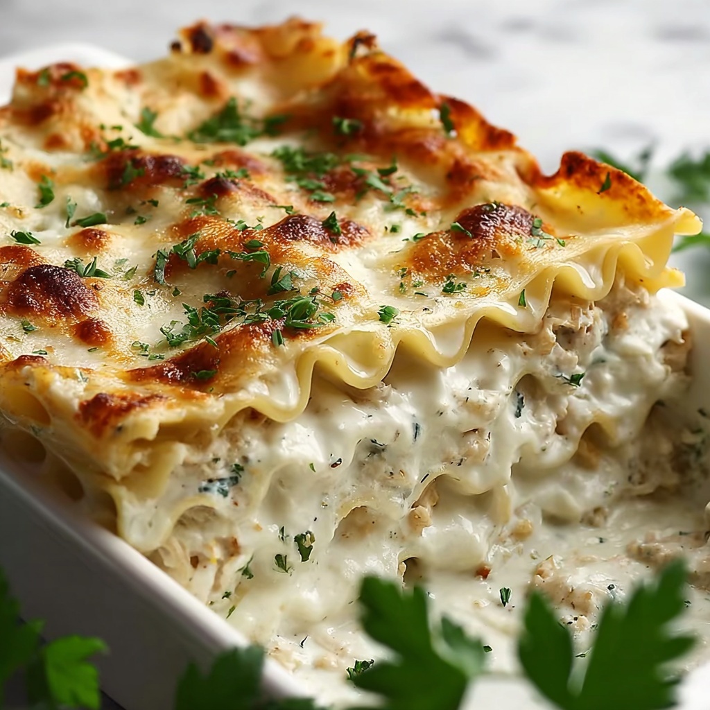 Creamy Chicken Alfredo Lasagna Rolls Recipe - Recipe Image