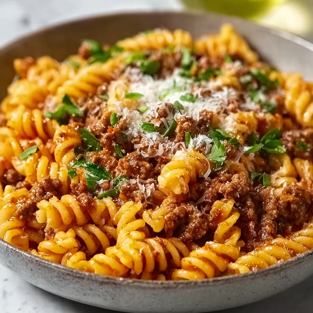 One-Pot Beef and Cheddar Ranch Pasta Recipe - Recipe Image