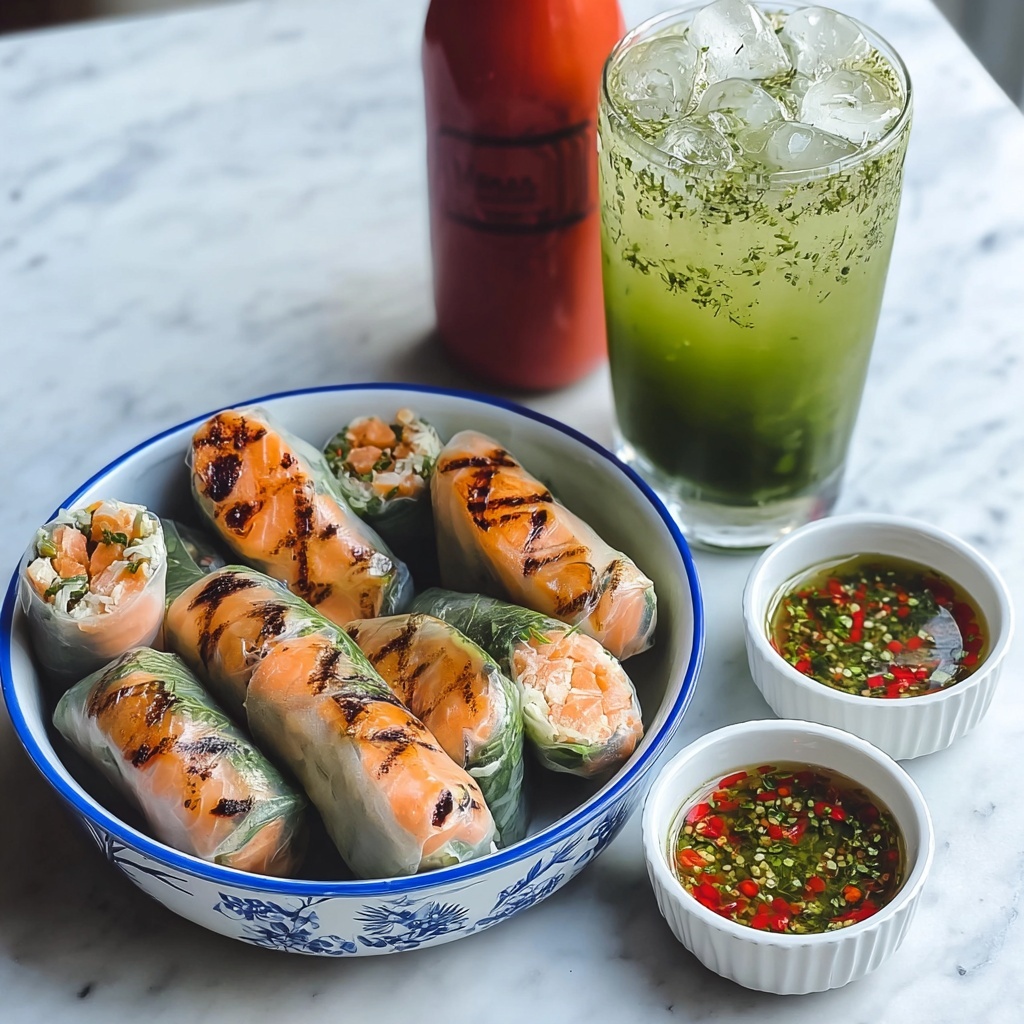 Vietnamese Baked Salmon Spring Rolls Recipe - Recipe Image