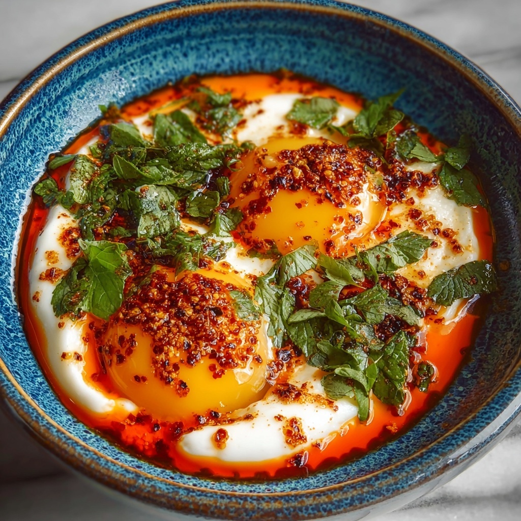 Turkish Eggs Cilbir Recipe - Recipe Image