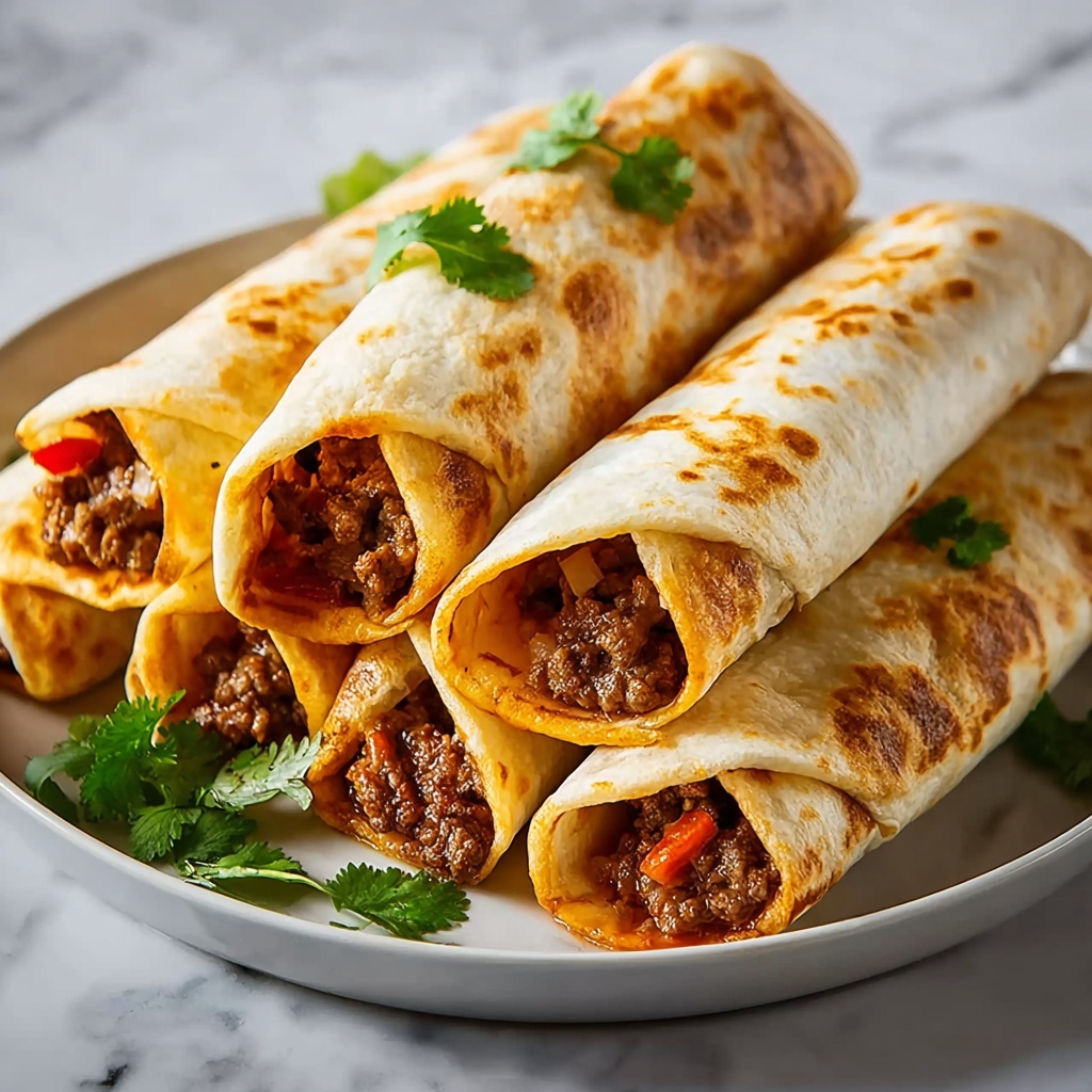Quick Cheesy Beef Taquitos Recipe - Recipe Image