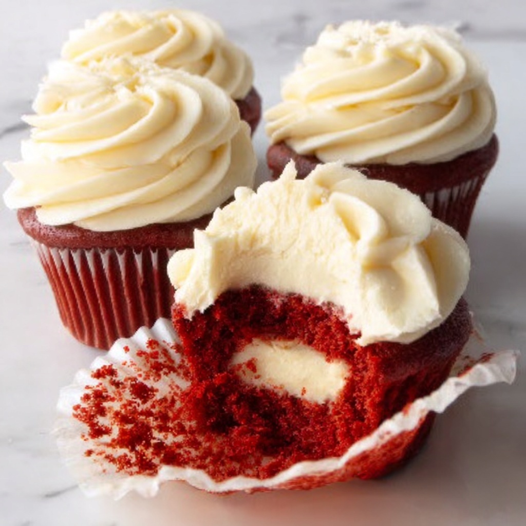 Red Velvet Cheesecake Cupcakes Recipe - Recipe Image