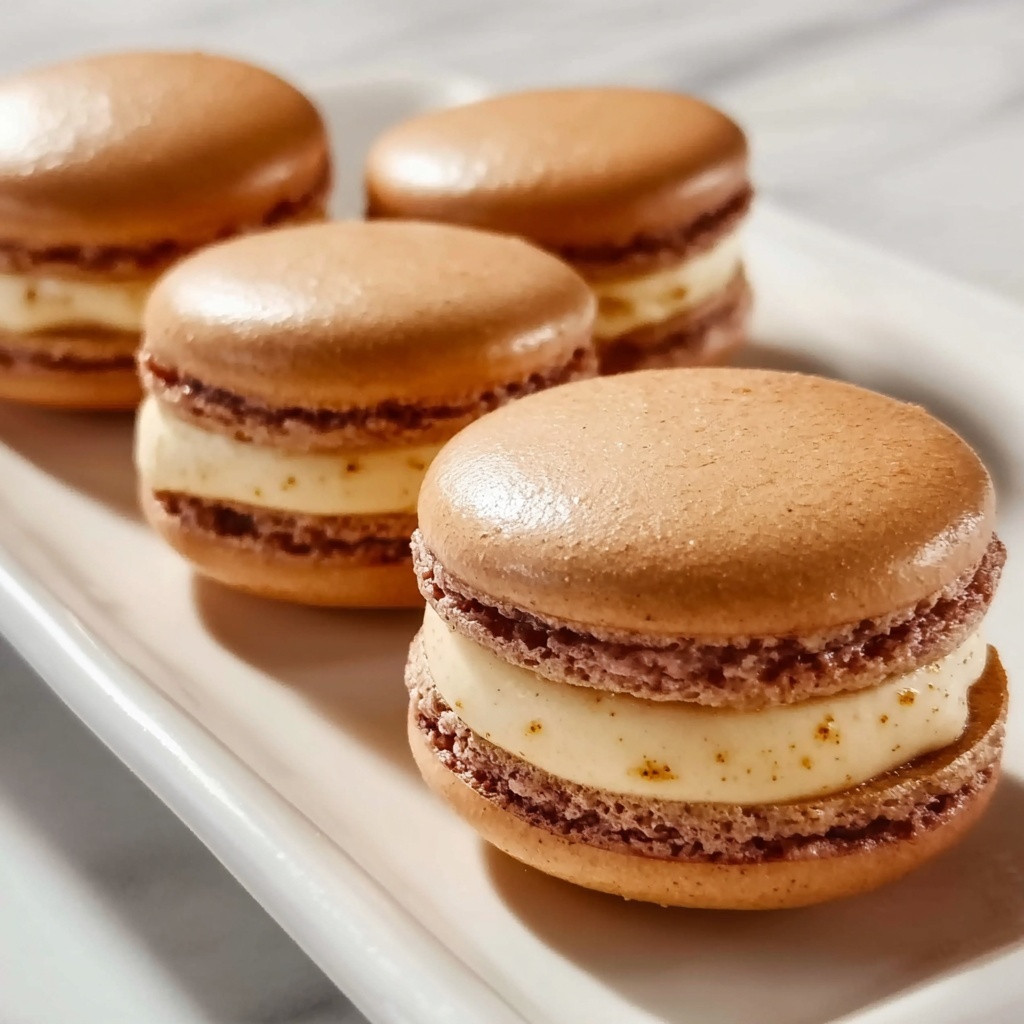 Espresso Coffee Macarons with Vanilla Buttercream Recipe - Recipe Image