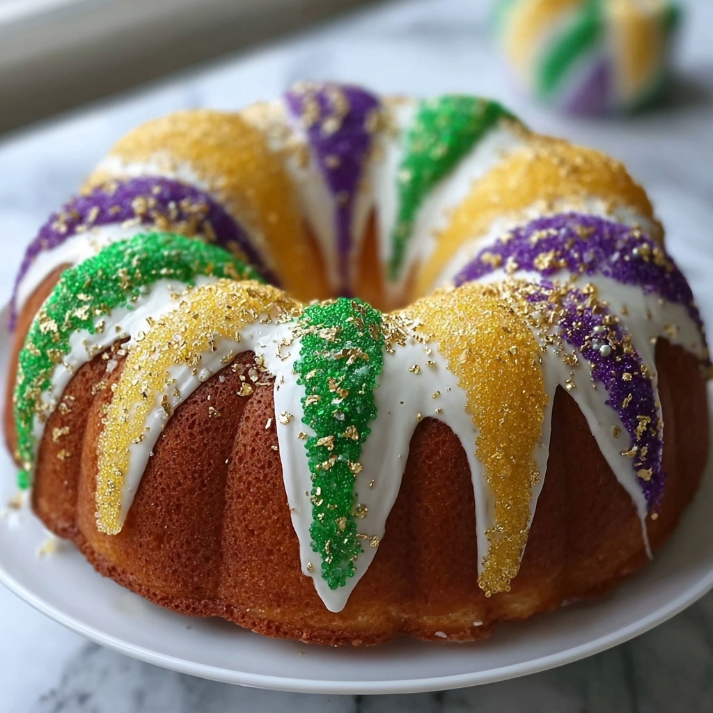 Easy Mardi Gras King Cake Recipe - Recipe Image