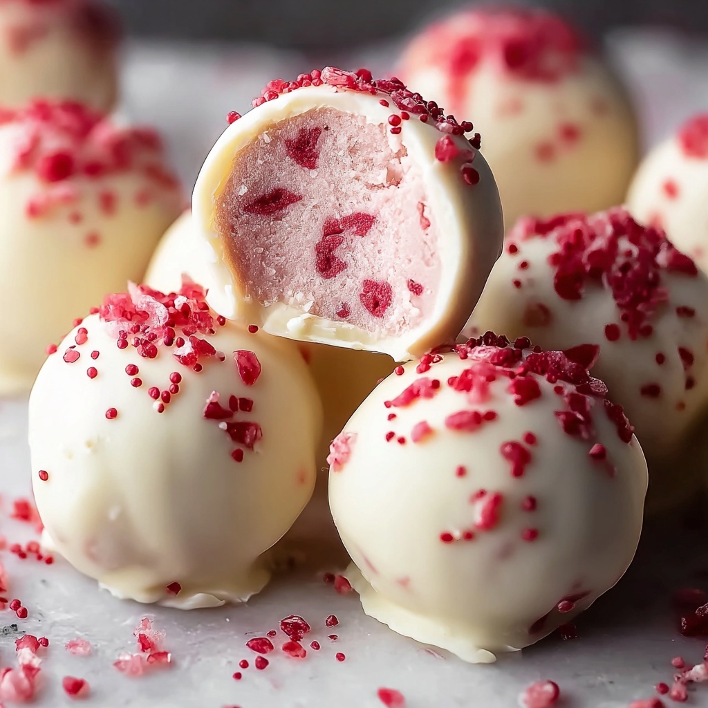 White Chocolate Strawberry Truffles Recipe - Recipe Image