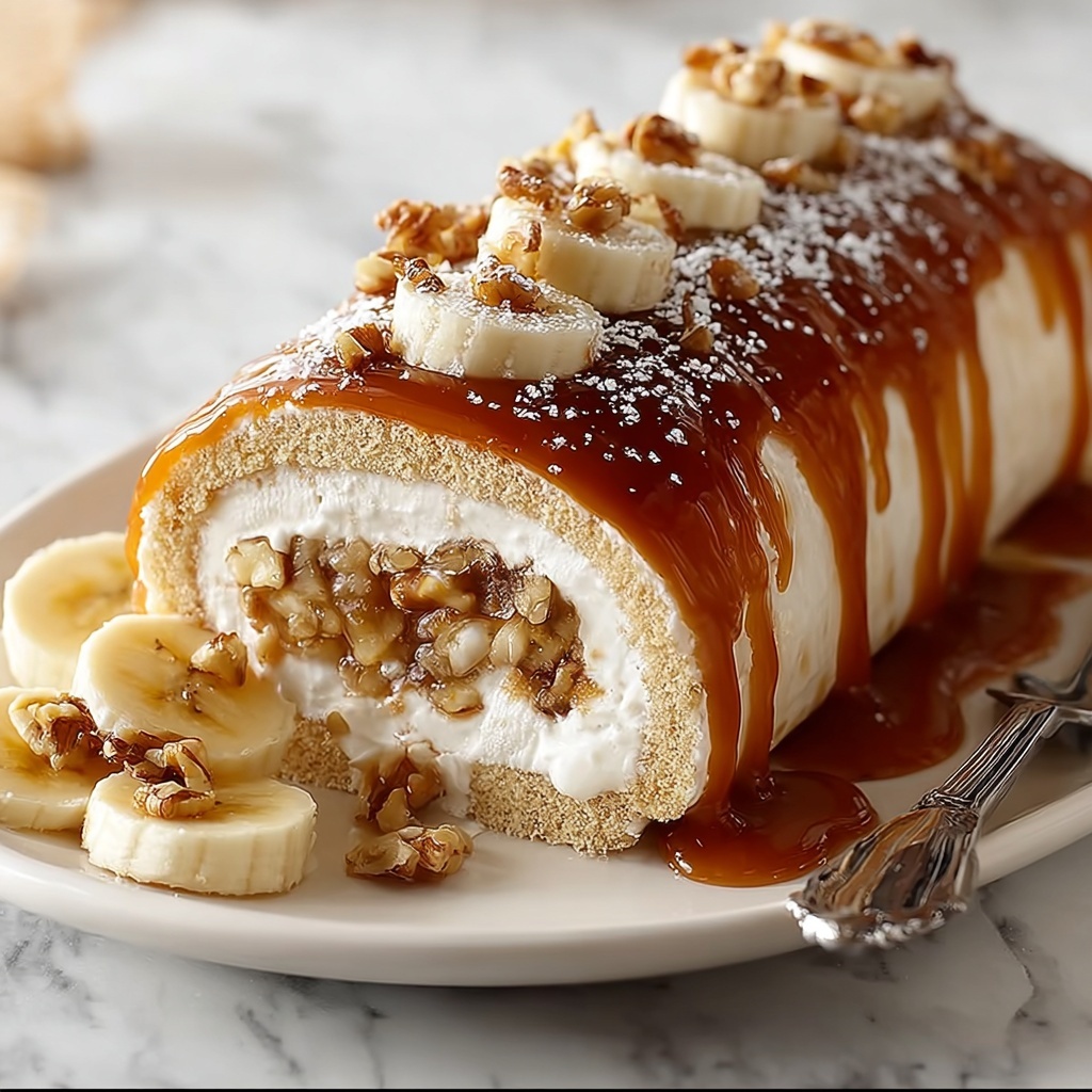 Caramel Banana Cake Roll Recipe - Recipe Image