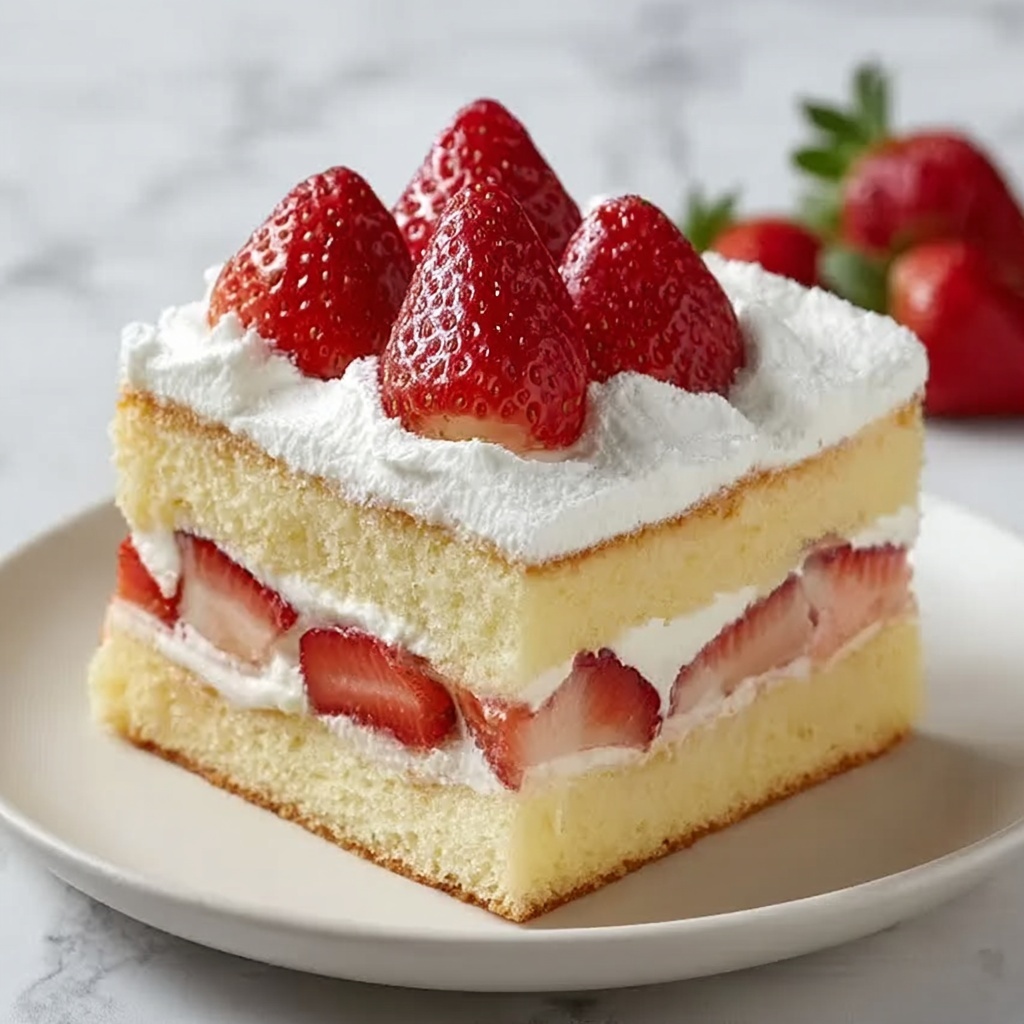 Japanese Strawberry Sponge Cake (Strawberry Shortcake) Recipe - Recipe Image