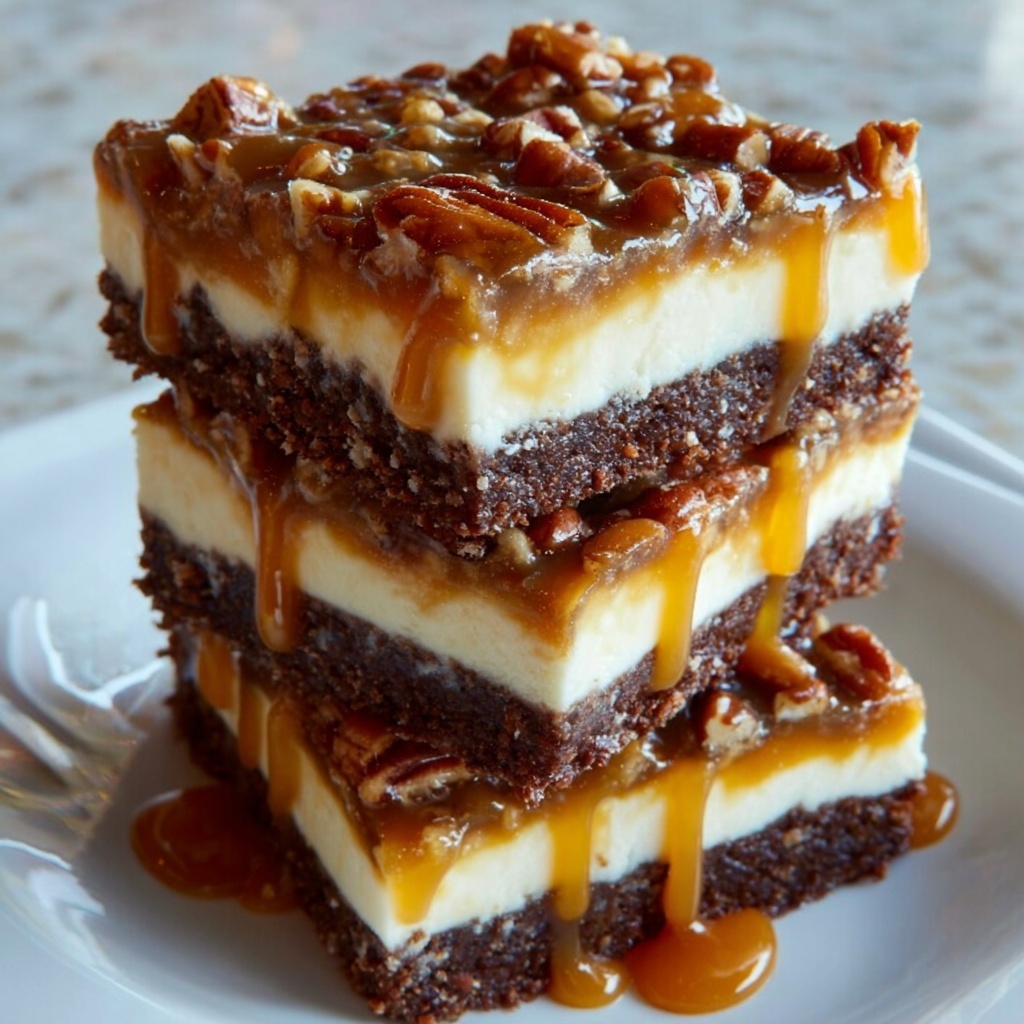Milky Way Caramel Pecan Cheesecake Brownies Recipe - Recipe Image