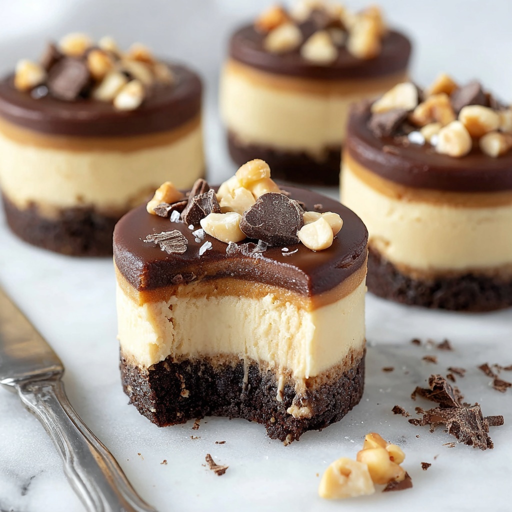 Chocolate Peanut Butter Mini Cheesecakes Recipe - Recipe Image