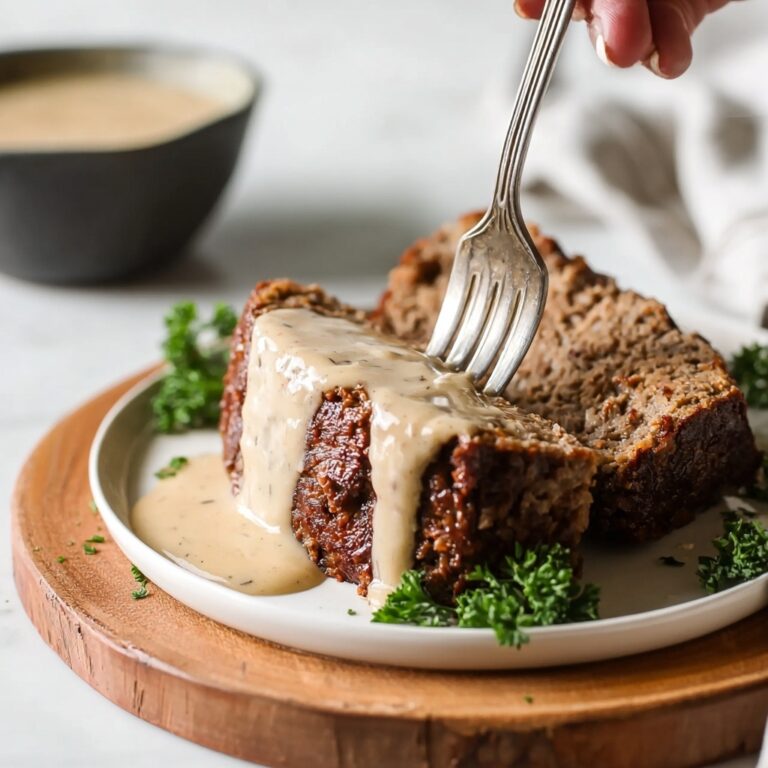 Savory Swedish Meatball Meatloaf with Creamy Gravy and Lingonberry Jam Recipe