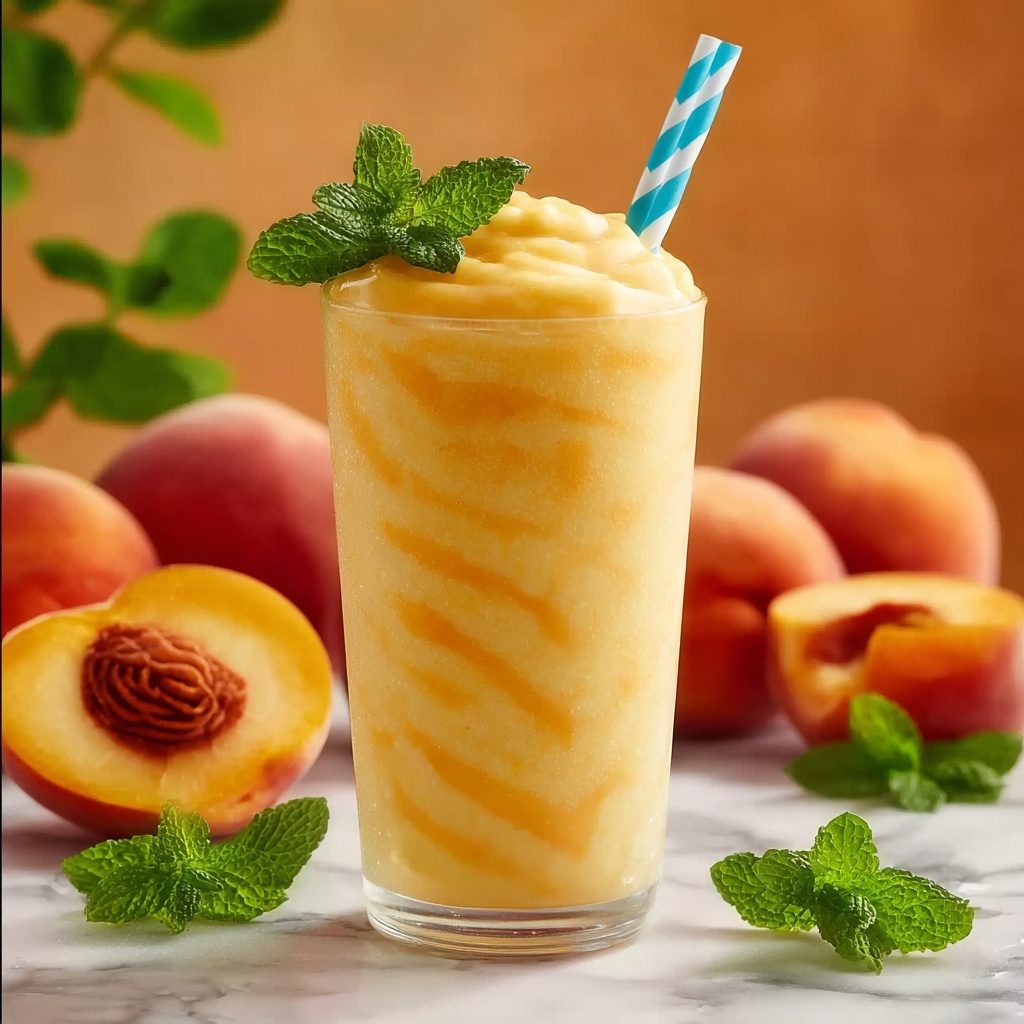 Refreshing Peach Slurpee Recipe - Recipe Image