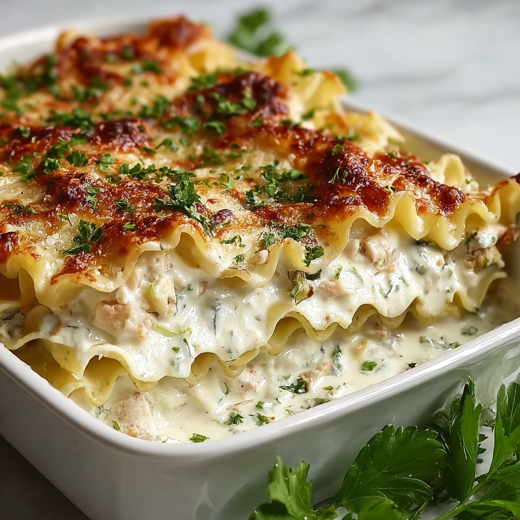Creamy Chicken Alfredo Lasagna Rolls Recipe - Recipe Image