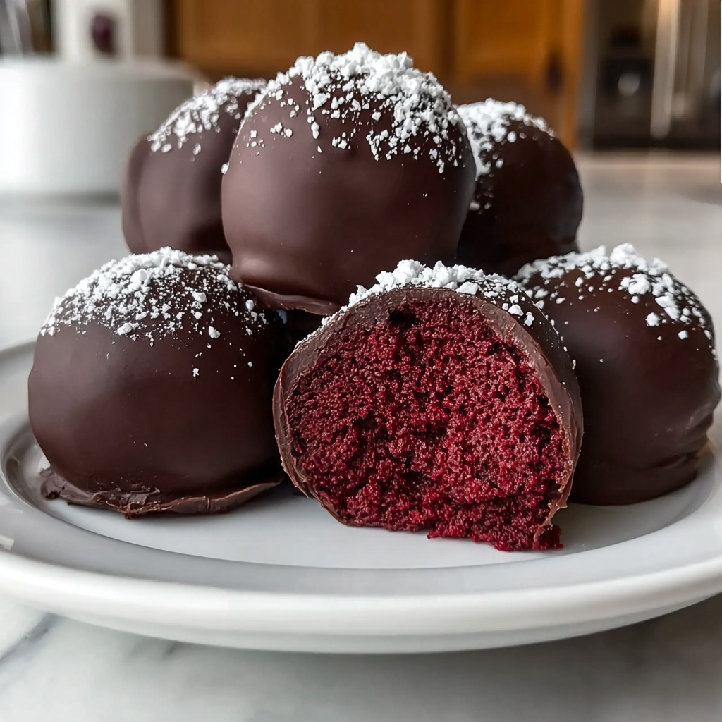 No Bake Red Velvet Cake Balls Recipe - Recipe Image