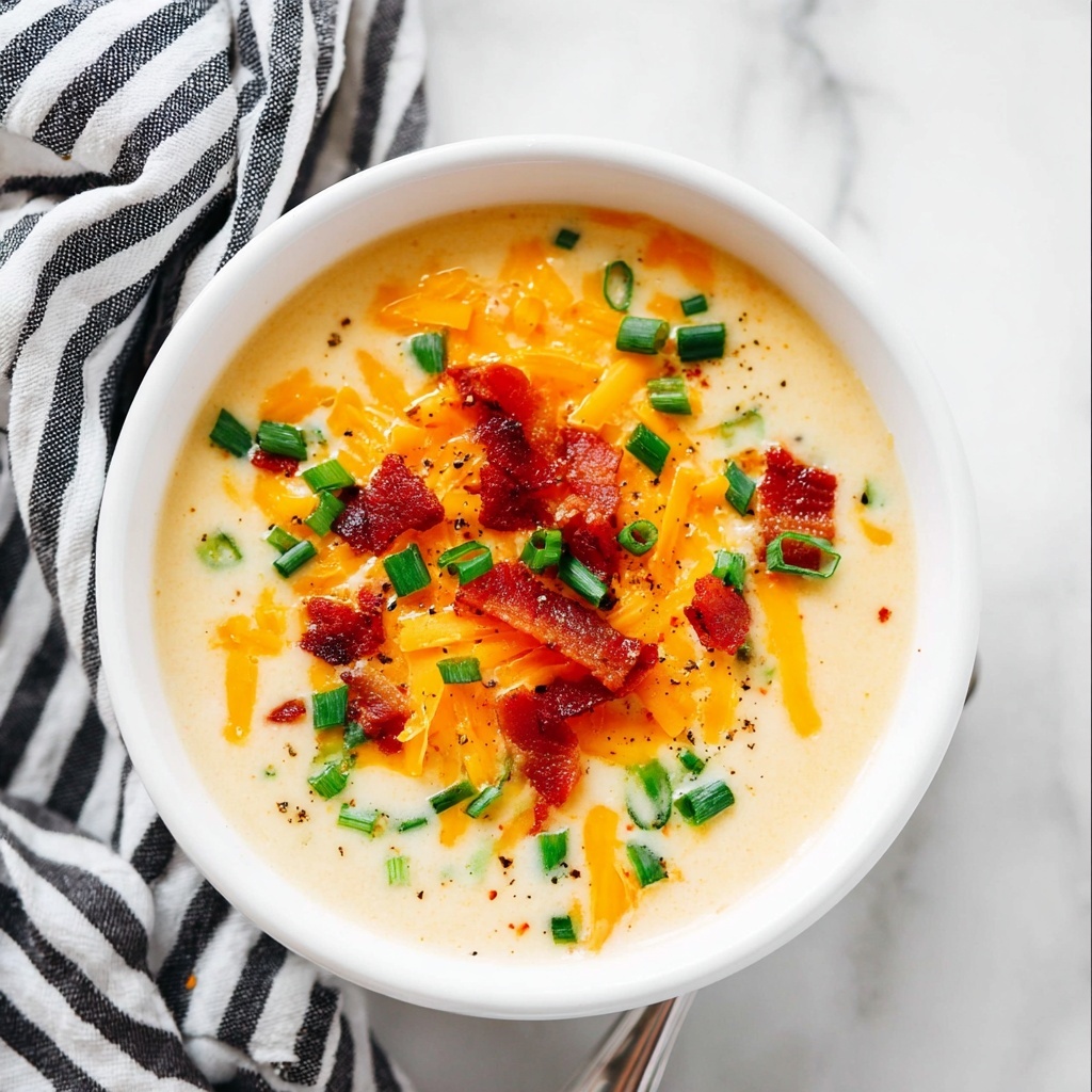 Baked Potato Soup with Crispy Potato Skins and Cheddar Recipe - Recipe Image