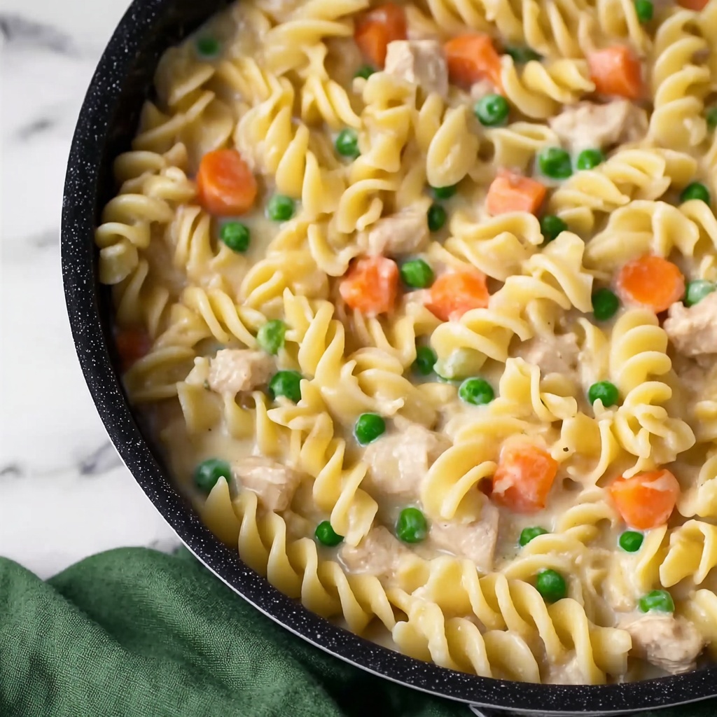 Chicken Pot Pie Noodle Skillet Recipe - Recipe Image