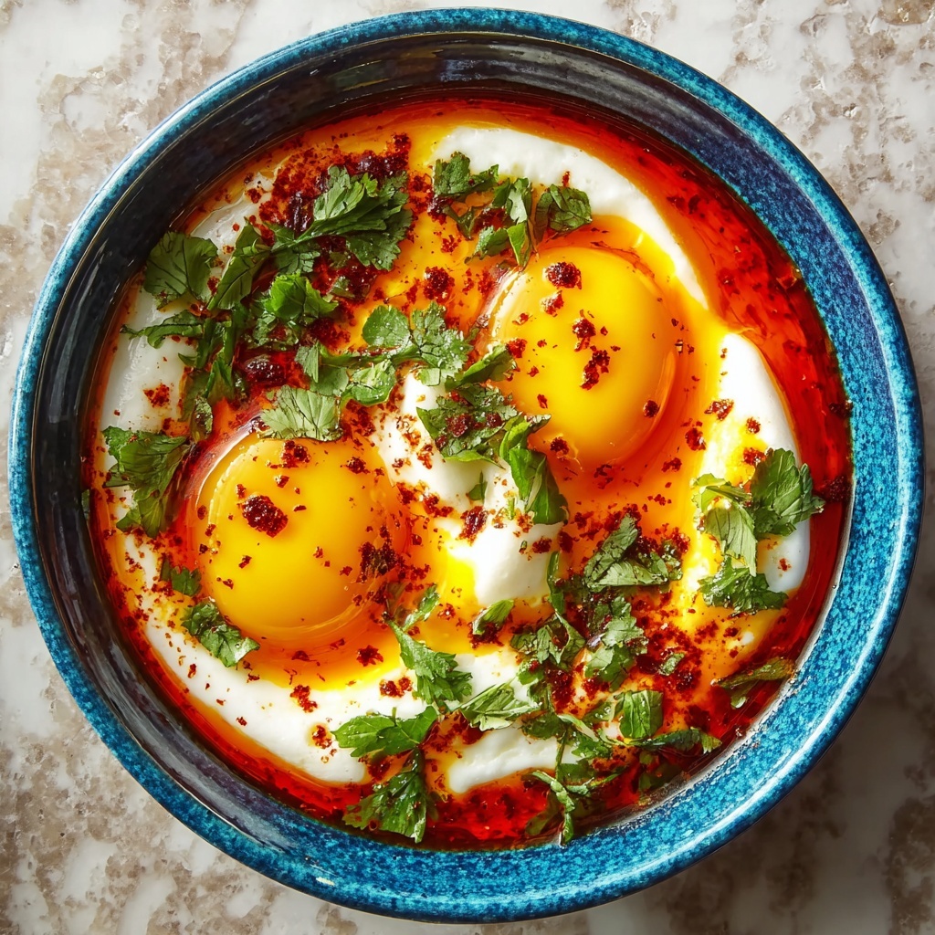 Turkish Eggs Cilbir Recipe - Recipe Image