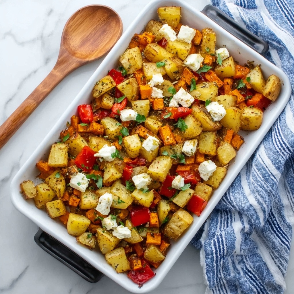 Greek Roasted Potatoes with Peppers and Feta Recipe - Recipe Image