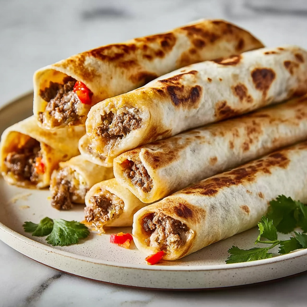 Quick Cheesy Beef Taquitos Recipe - Recipe Image