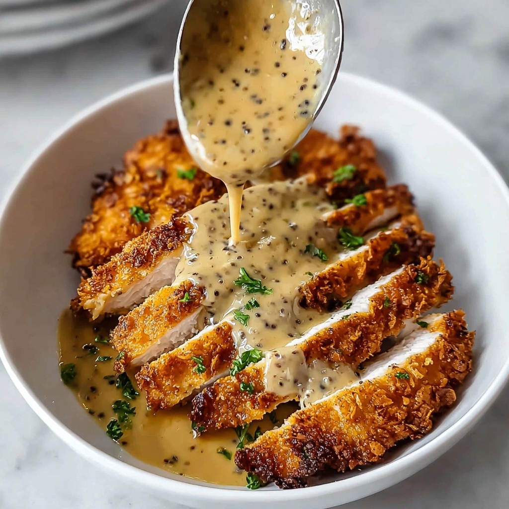 Parmesan Crusted Chicken with Creamy Garlic Sauce Recipe - Recipe Image