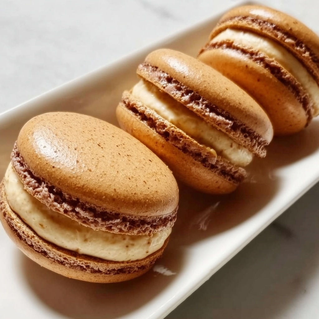 Espresso Coffee Macarons with Vanilla Buttercream Recipe - Recipe Image