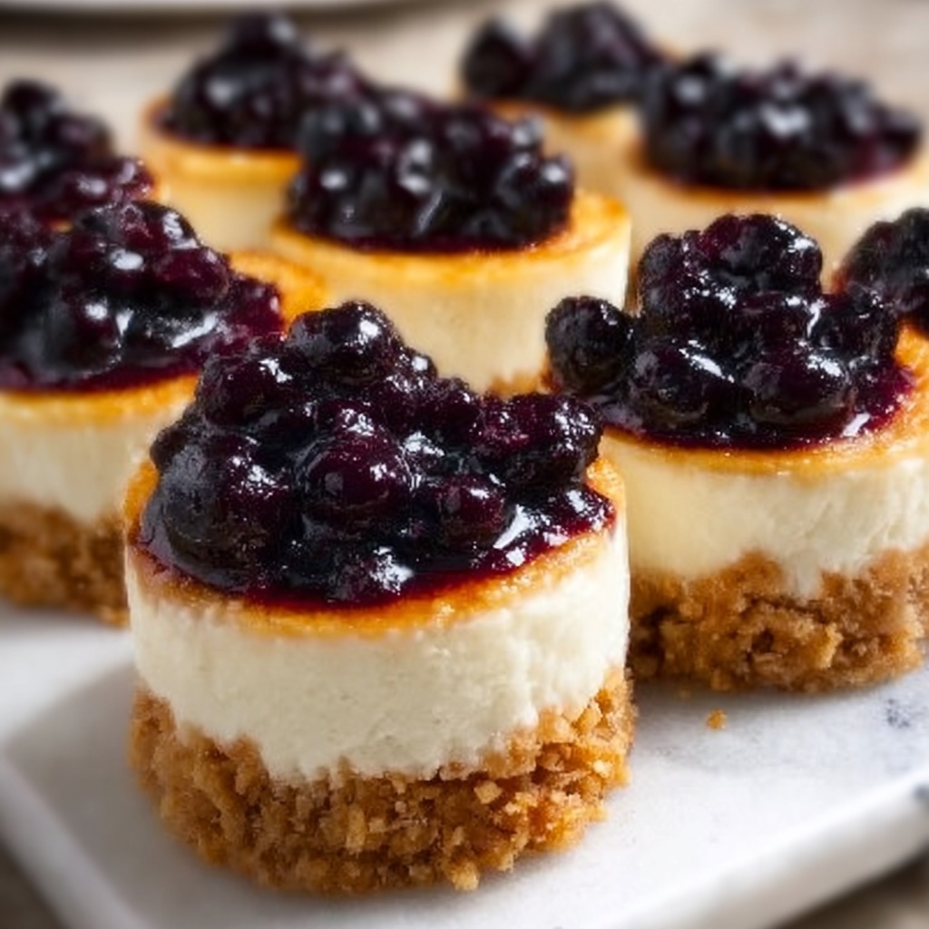Mini Blueberry Cheesecakes Recipe - Recipe Image