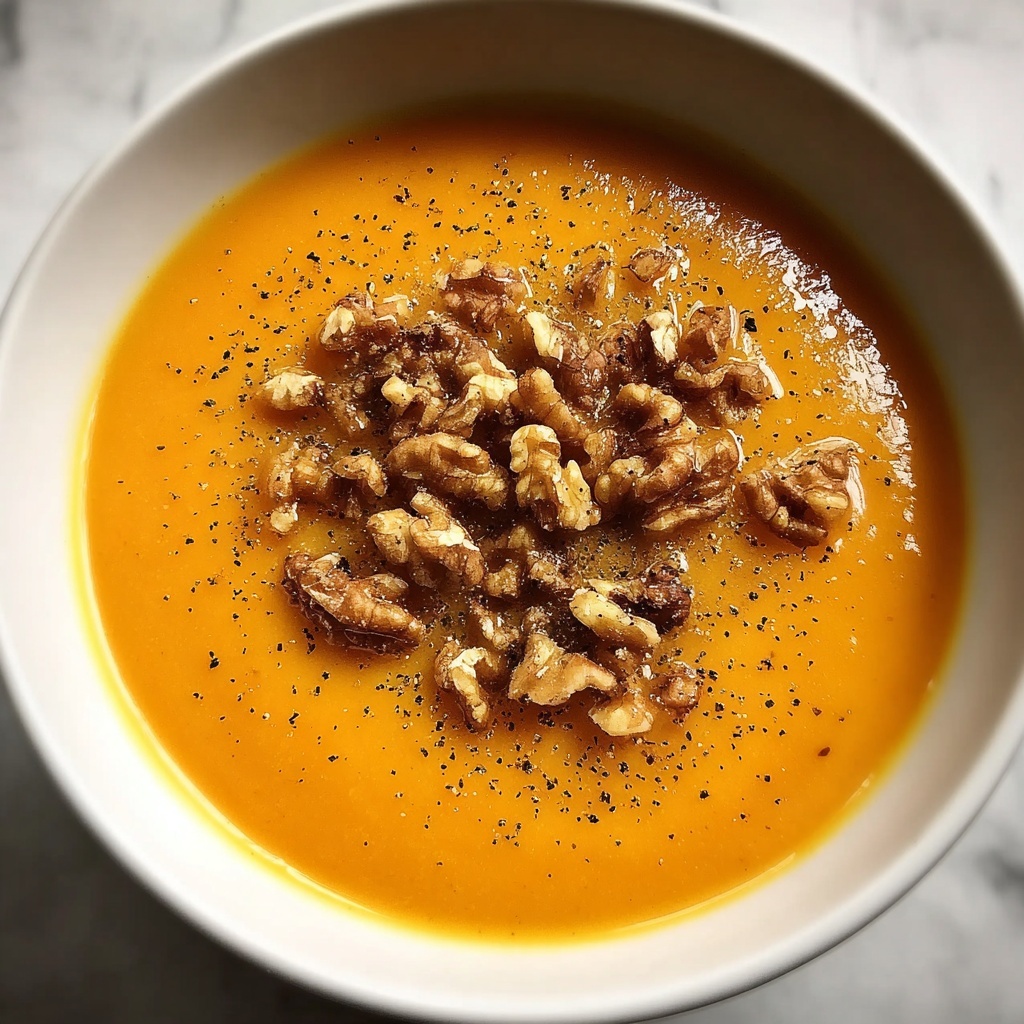 Pumpkin Soup with Walnut Crispies Recipe - Recipe Image