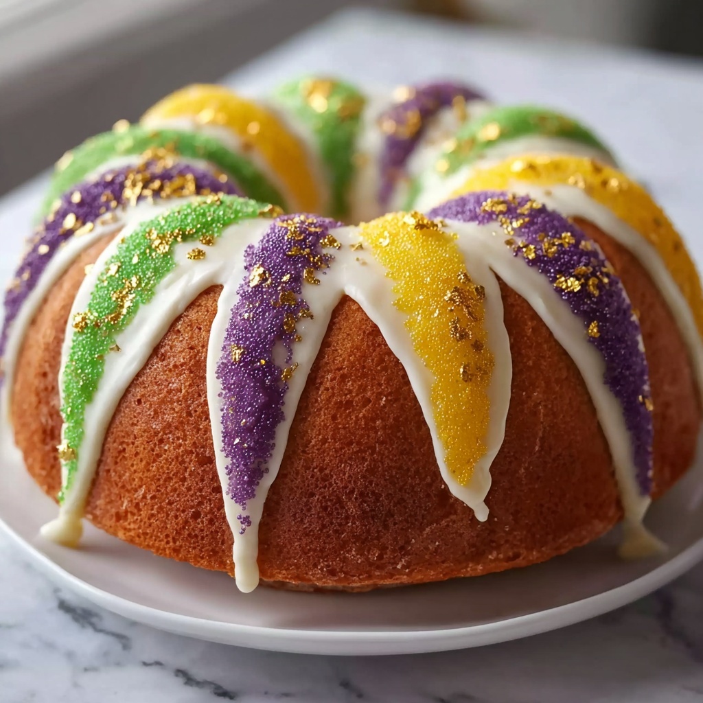 Easy Mardi Gras King Cake Recipe - Recipe Image