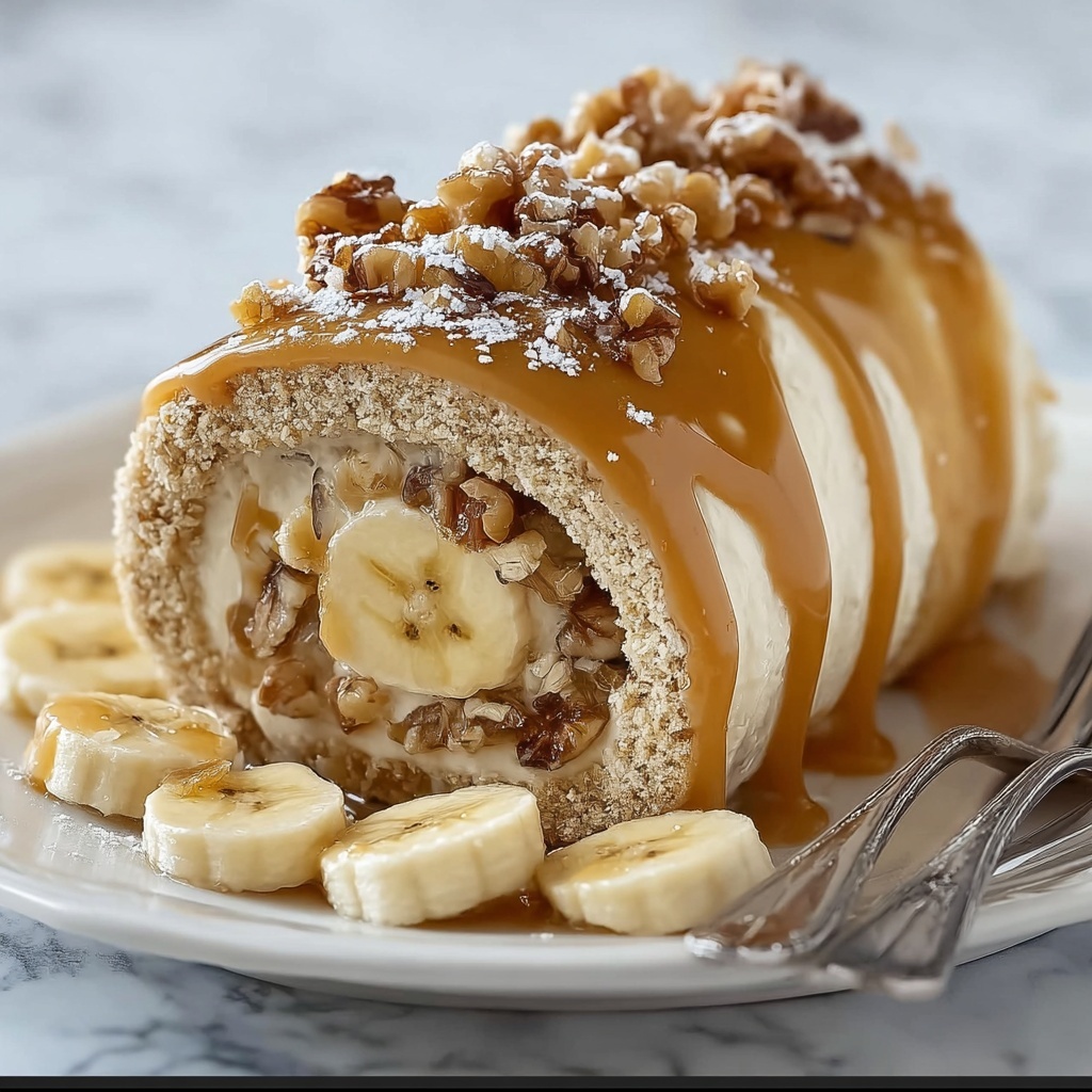 Caramel Banana Cake Roll Recipe - Recipe Image