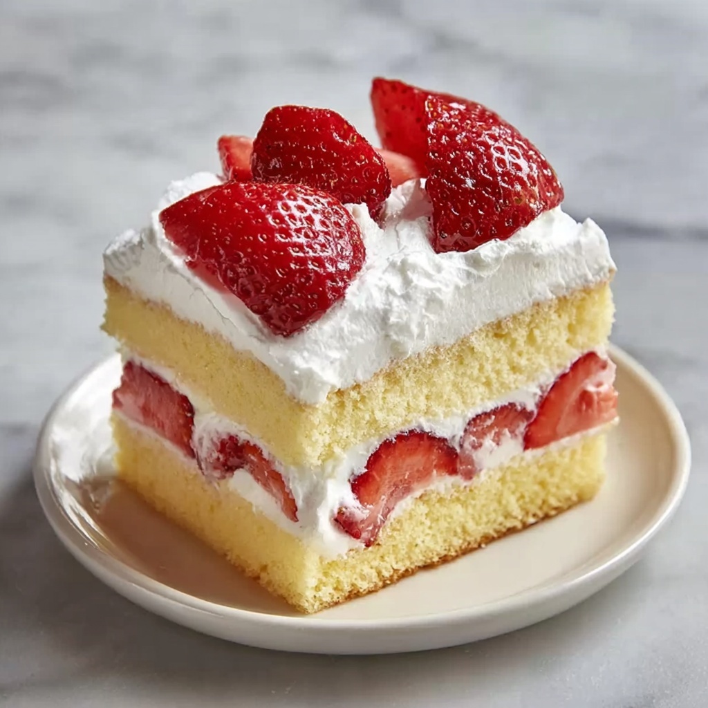 Japanese Strawberry Sponge Cake (Strawberry Shortcake) Recipe - Recipe Image