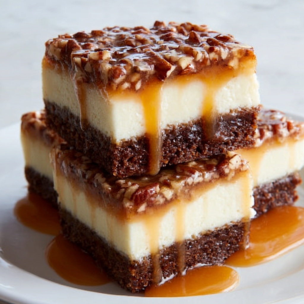 Milky Way Caramel Pecan Cheesecake Brownies Recipe - Recipe Image