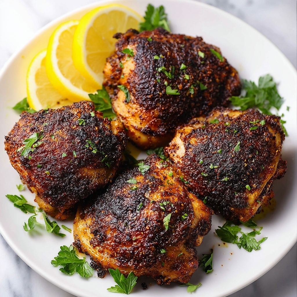 Crispy Air Fryer Chicken Thighs with Lemon and Herbs Recipe - Recipe Image