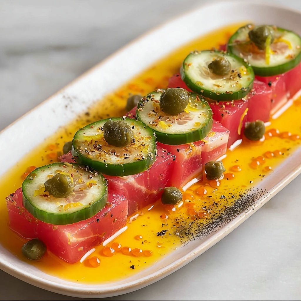Refresh Your Palate with Tuna Crudo and Citrus Caper Vinaigrette Recipe - Recipe Image