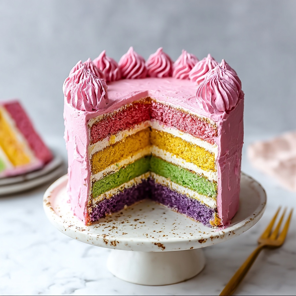 Colorful Rainbow Veggie Cake with Cheddar and Parmesan Recipe - Recipe Image