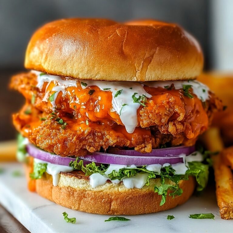 Crispy Buffalo Chicken Sandwich with Zesty Ranch Slaw Recipe