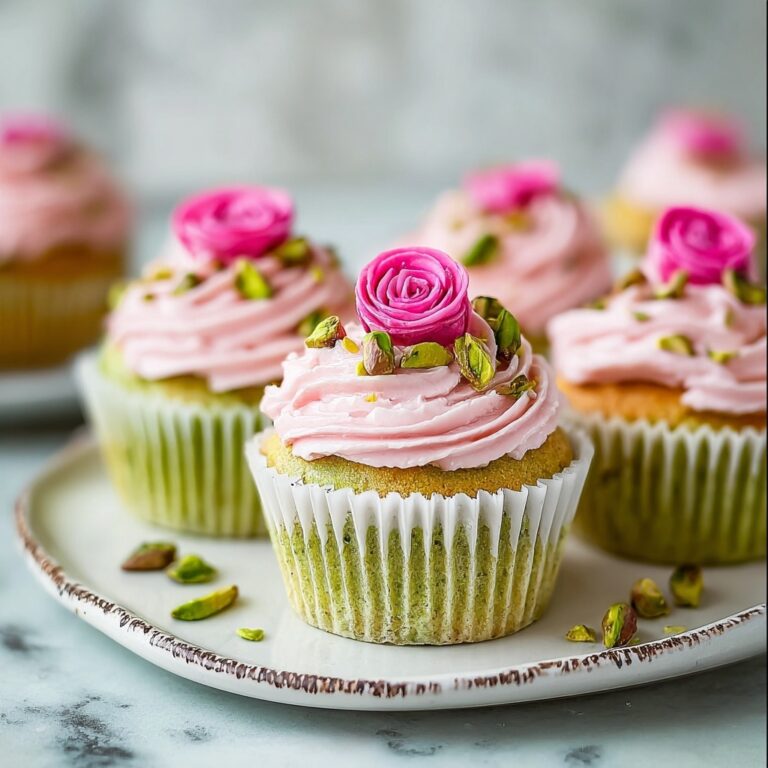 Vegan Mini Rose Pistachio Cupcakes Recipe