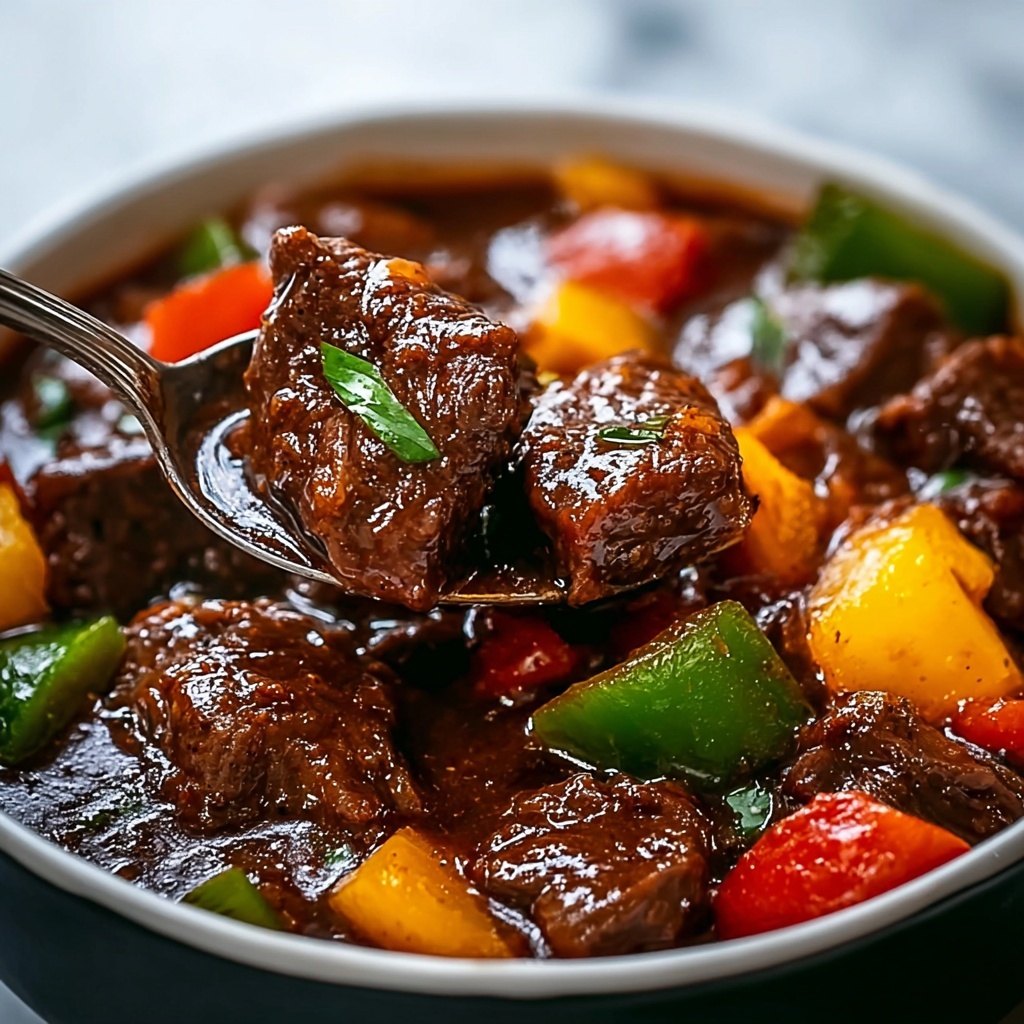 Savory Pepper Steak in a Crock Pot for Cozy Nights Recipe - Recipe Image