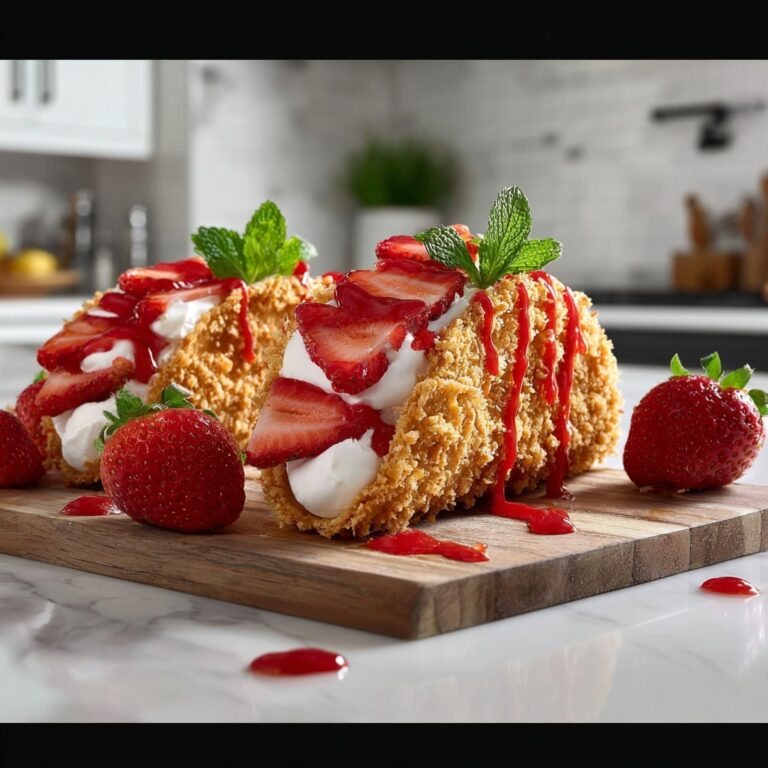 Strawberry Crunch Cheesecake Tacos – Easy Dessert Recipe