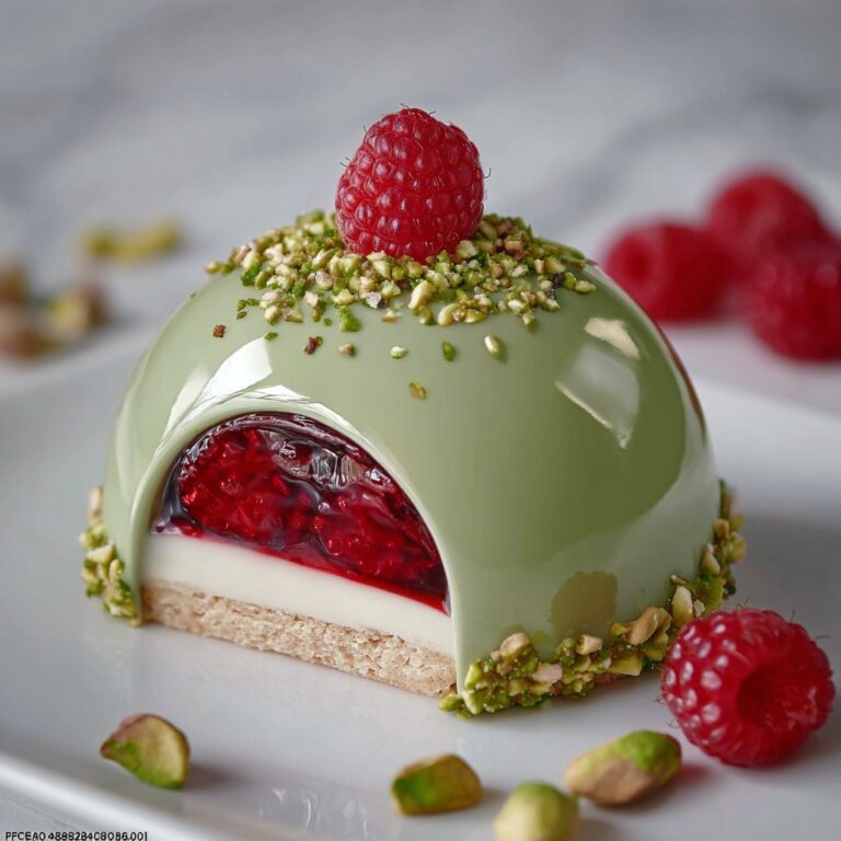 Pistachio Raspberry Cheesecake Domes Recipe