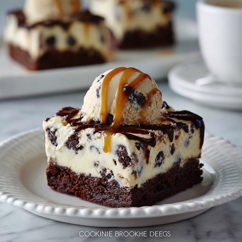 Cookie Dough Ice Cream Brownie Bars Recipe - Recipe Image