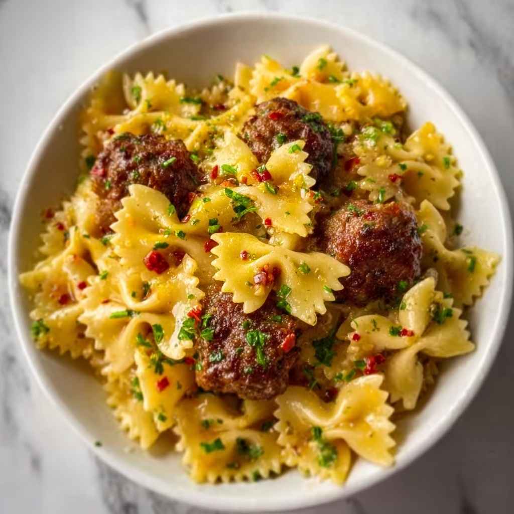 Italian Sausage and Bow Tie Pasta Skillet Recipe - Recipe Image
