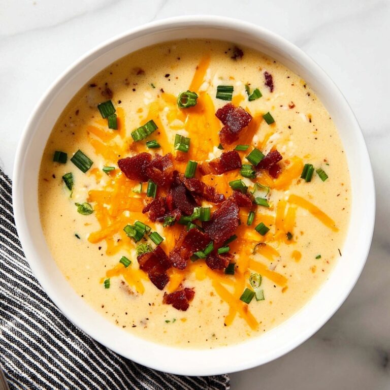 Baked Potato Soup with Crispy Potato Skins and Cheddar Recipe