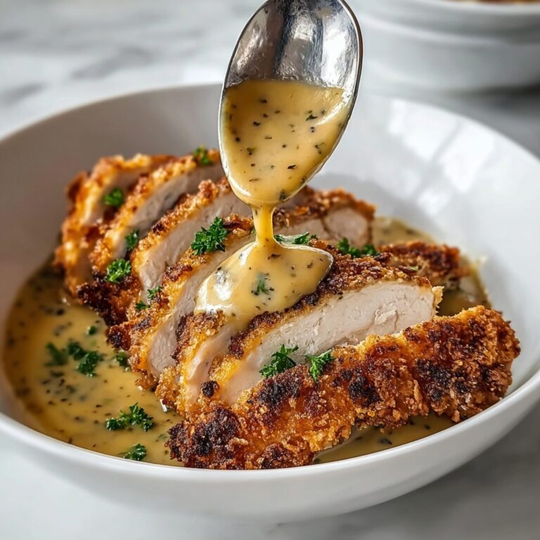 Parmesan Crusted Chicken with Creamy Garlic Sauce Recipe