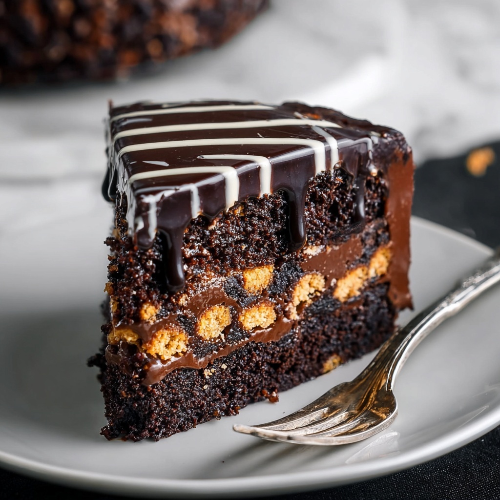 No Bake Chocolate Biscuit Cake (Lazy Cake) Recipe - Recipe Image