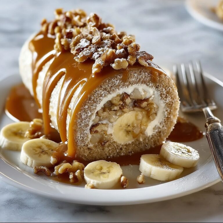 Caramel Banana Cake Roll Recipe
